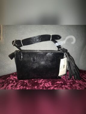 NWT Black Women's Crossbody Bag with Tassel-No Boundaries